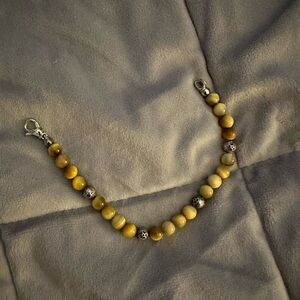 Jai tigers-eye Beaded Bracelet with Silver Accents